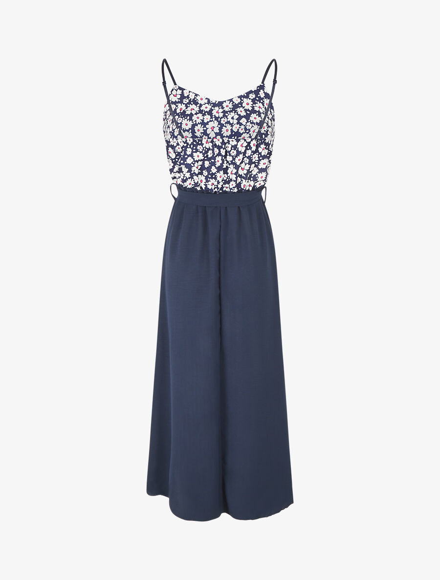 Robe empire imprimé petites fleurs - Marine - 2