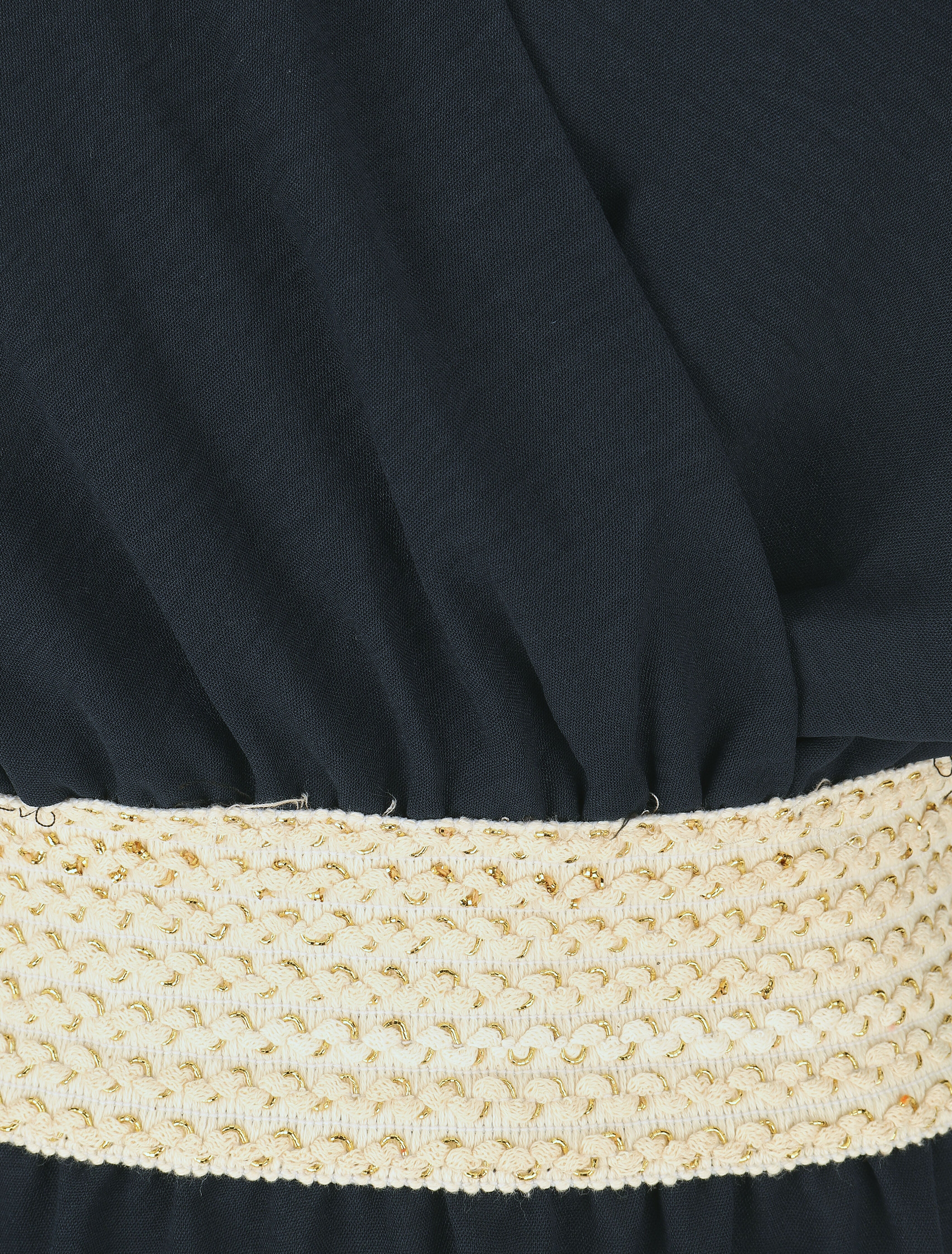 Robe mi-longue évasée sans manches - Marine - 3