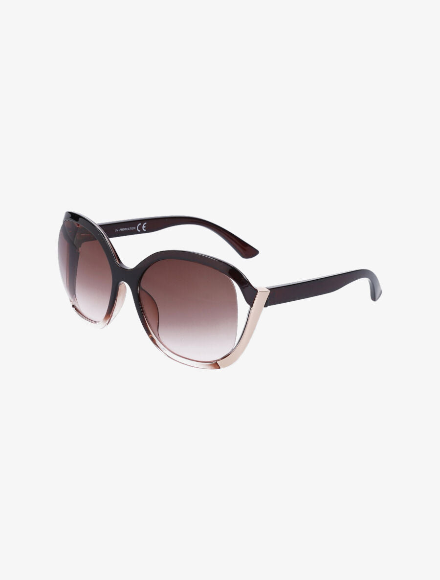 Lunettes de soleil rondes oversize - Rose - 1