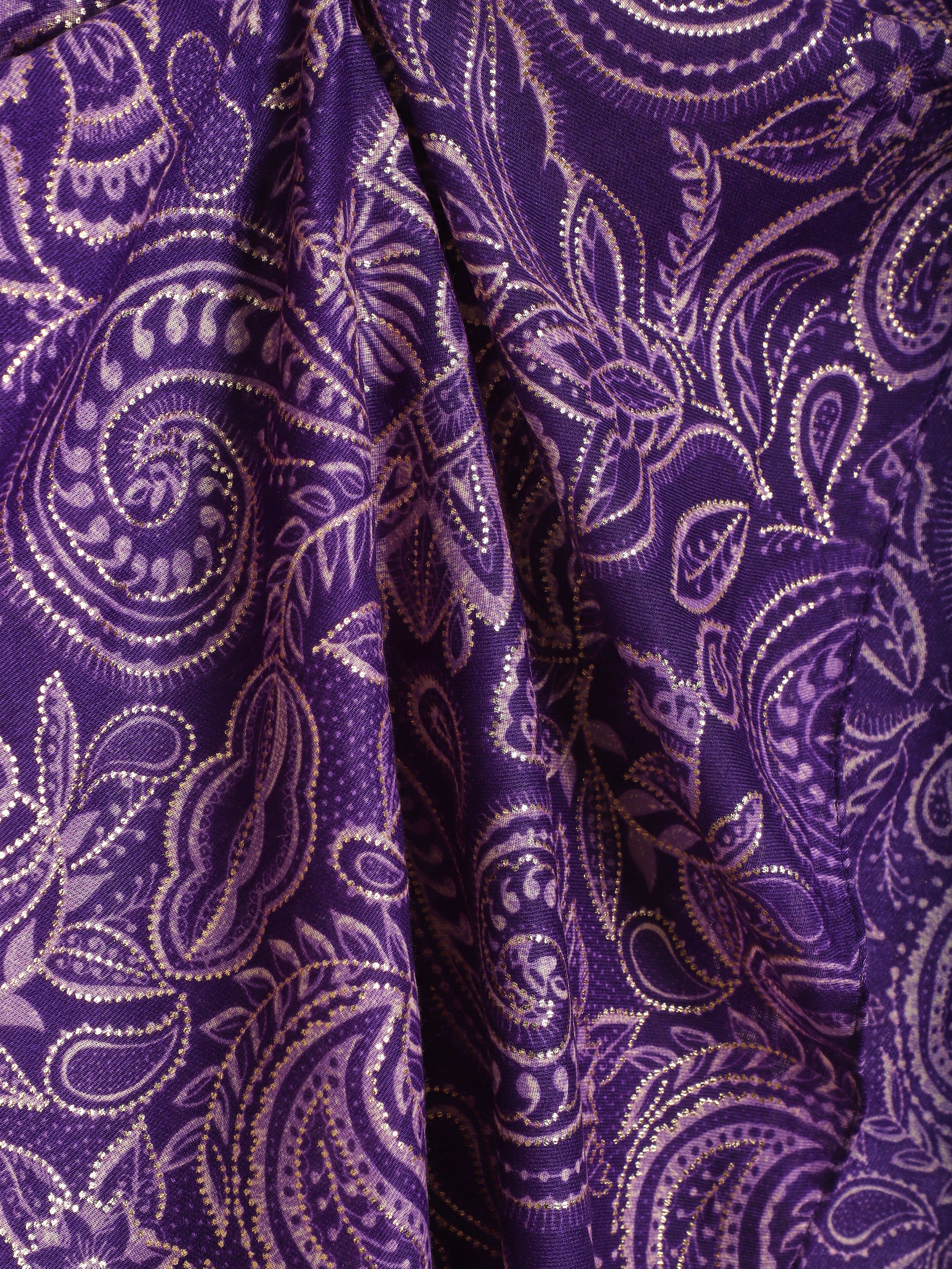 Foulard imprimé cachemire irisé - Violet - 3