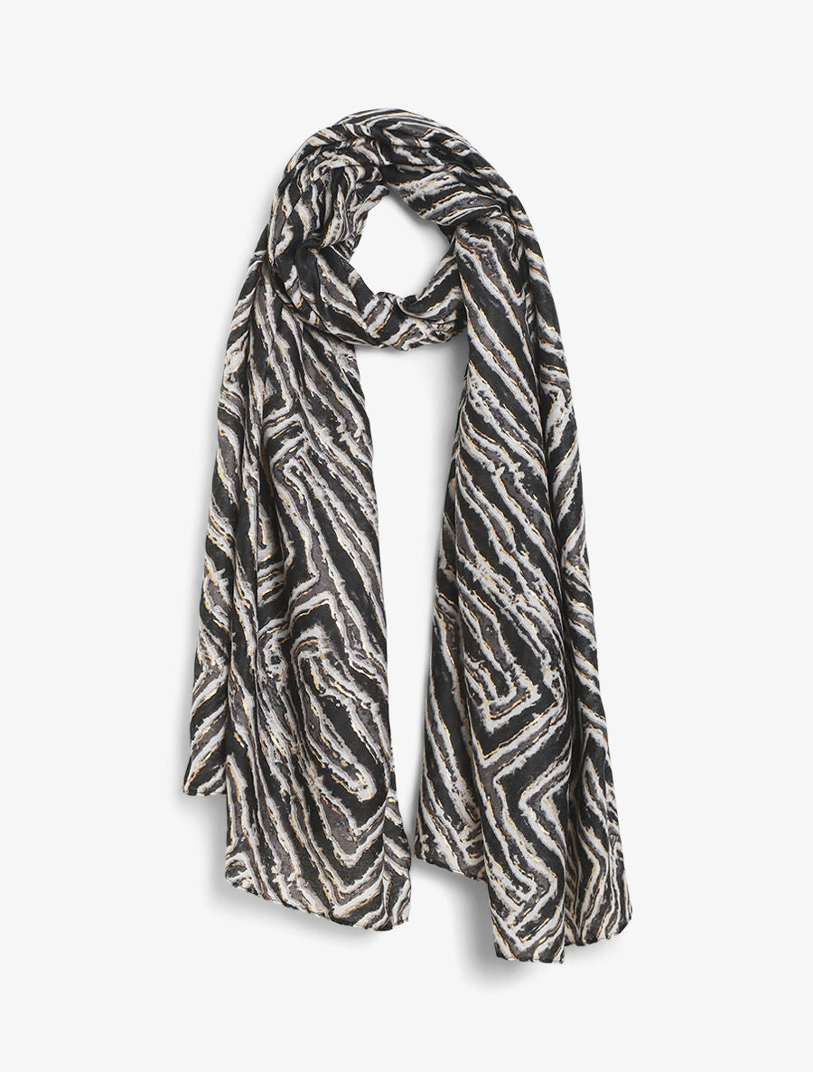 Foulard imprimé abstrait - Gris foncé - 4