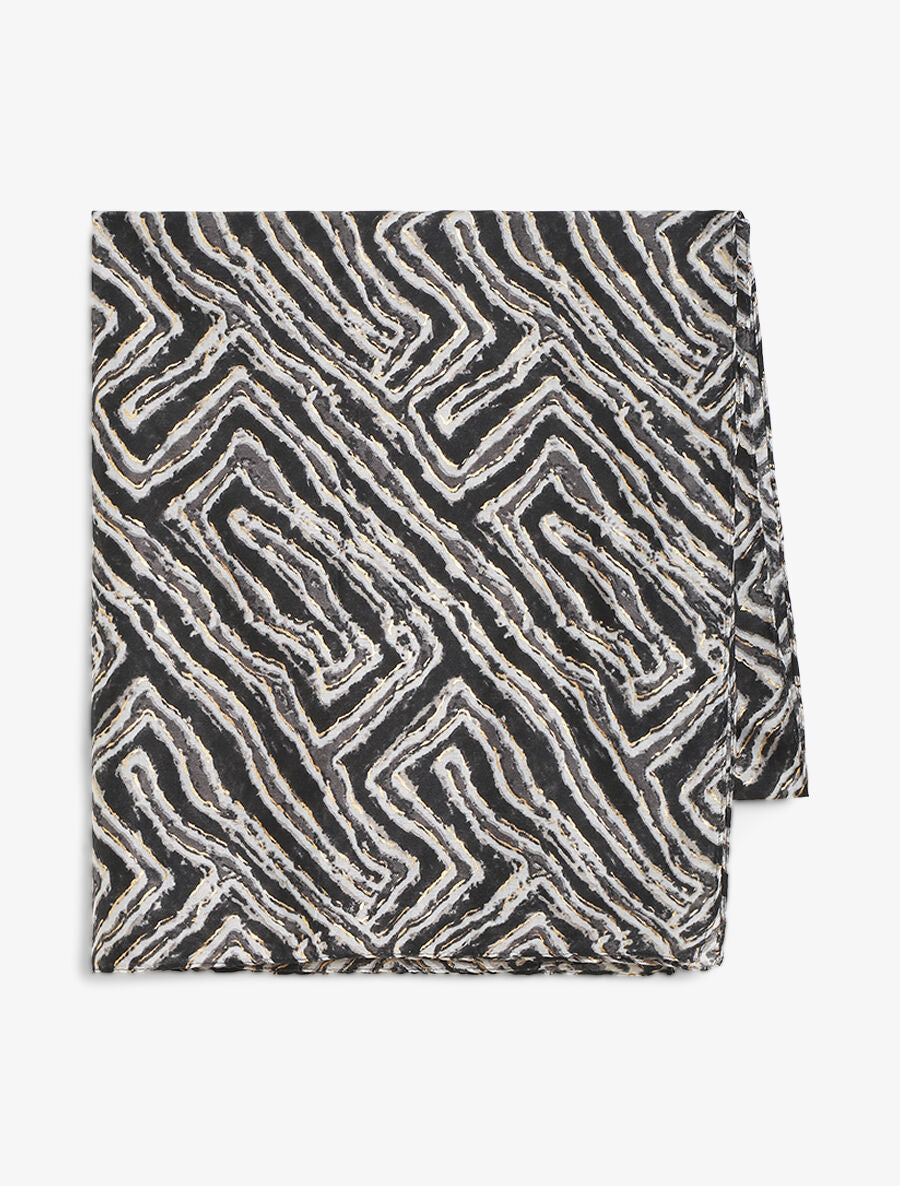 Foulard imprimé abstrait - Gris foncé - 2