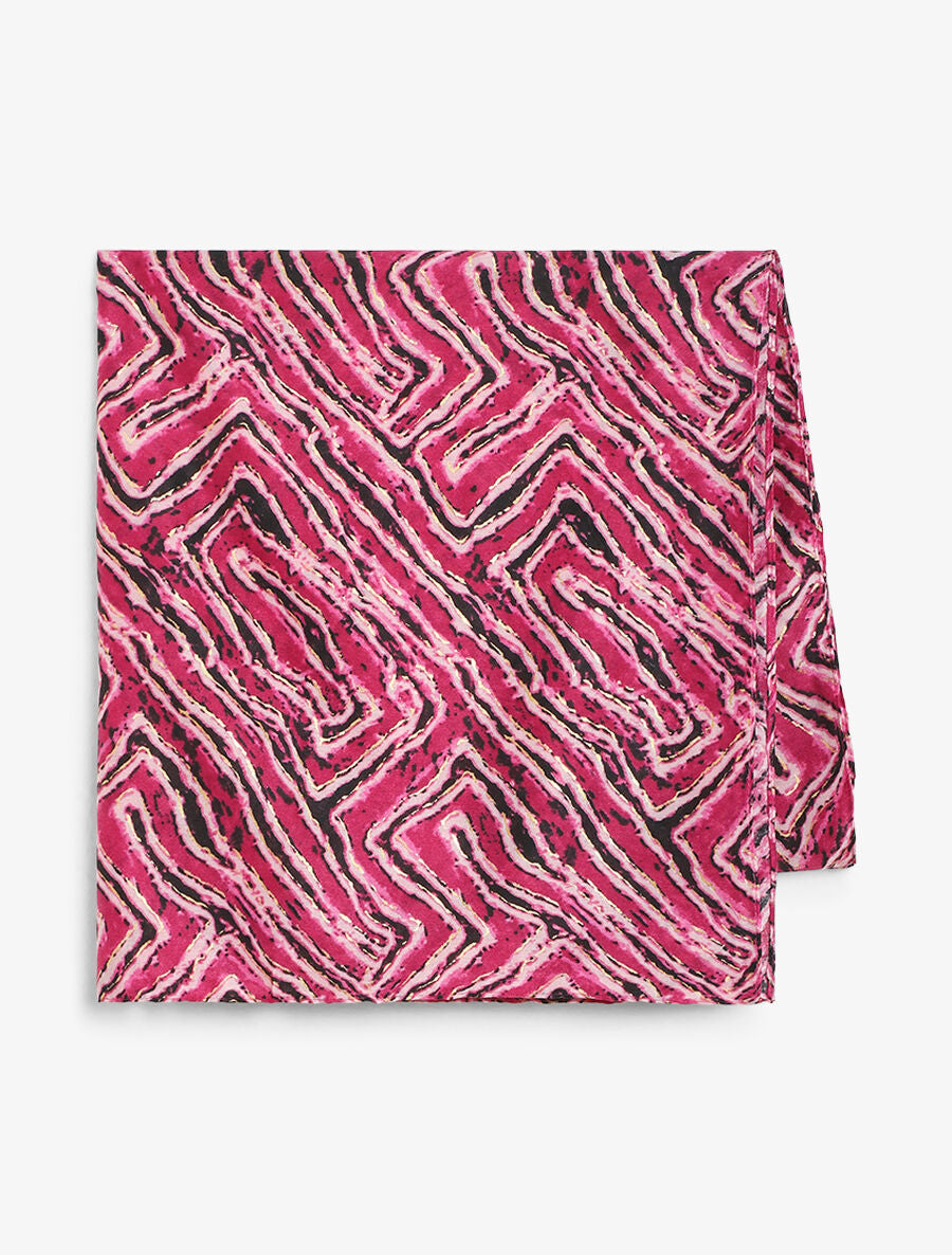 Foulard imprimé abstrait - Fuchsia - 2
