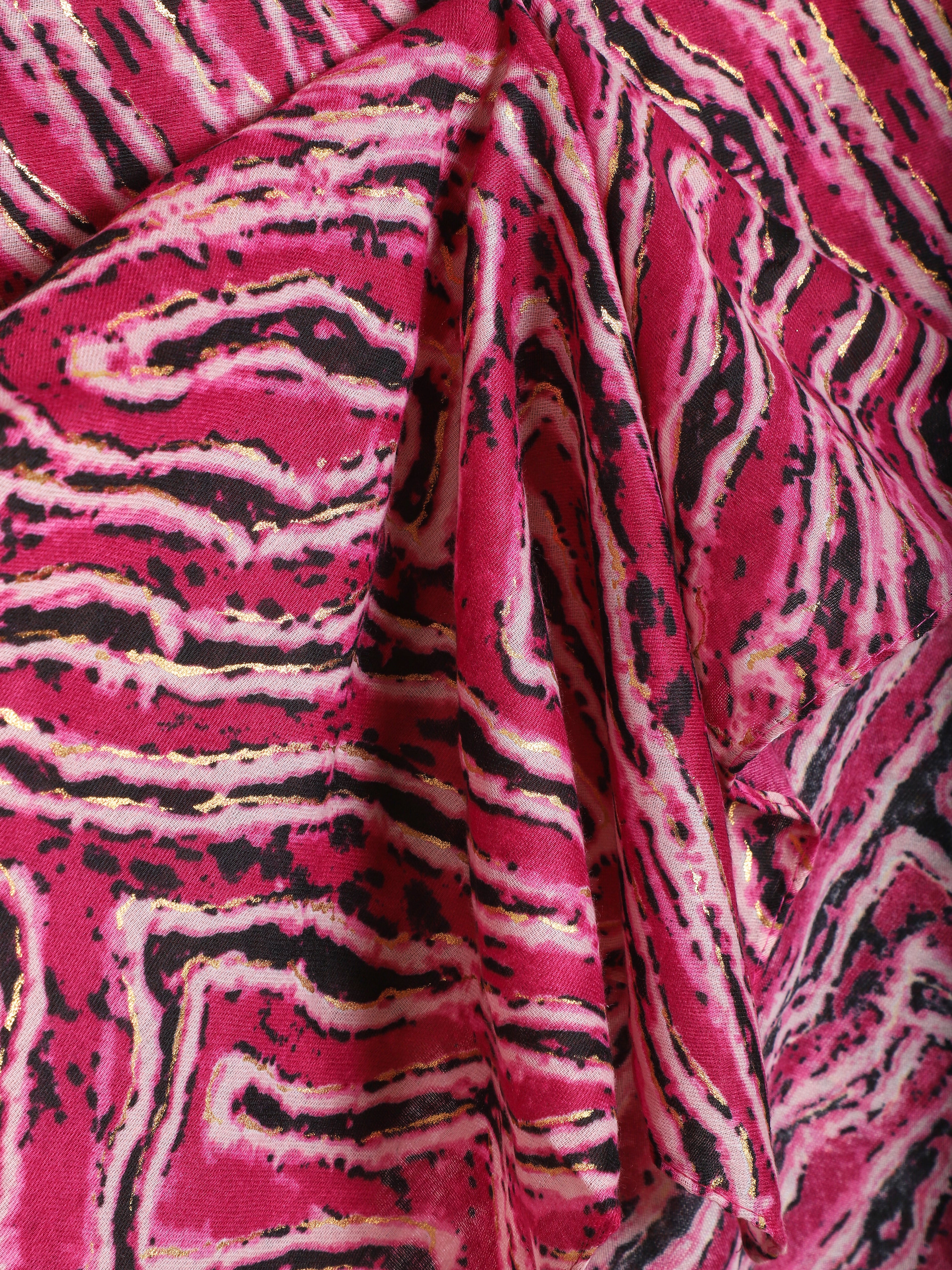 Foulard imprimé abstrait - Fuchsia - 3