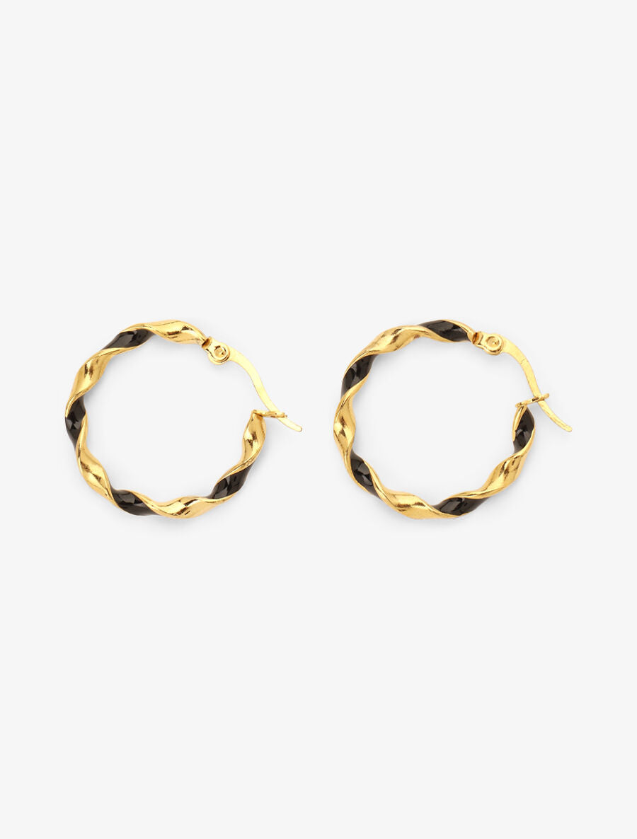 Créoles torsadés bicolore - Or - 2