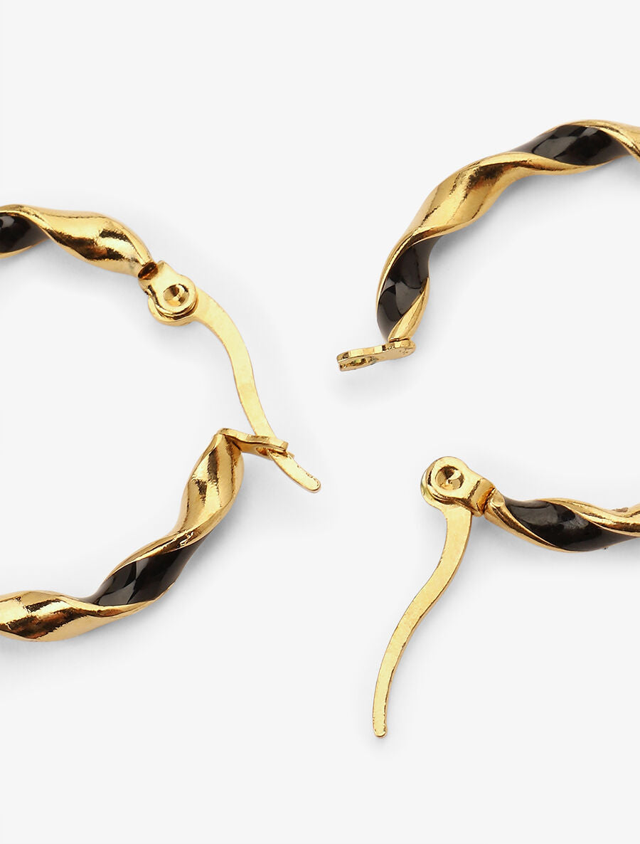 Créoles torsadés bicolore - Or - 3