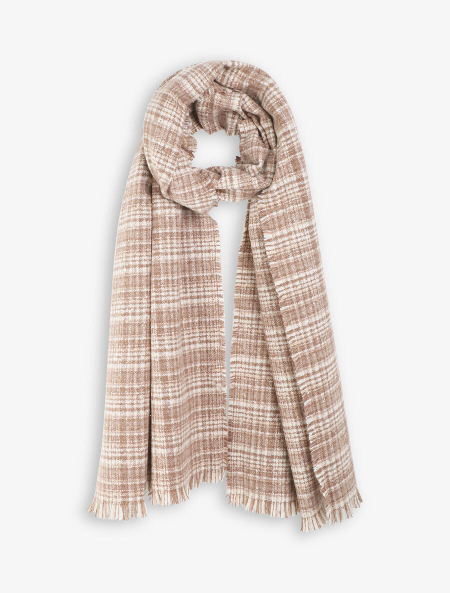 Echarpe imprimé tartan - Camel - 1