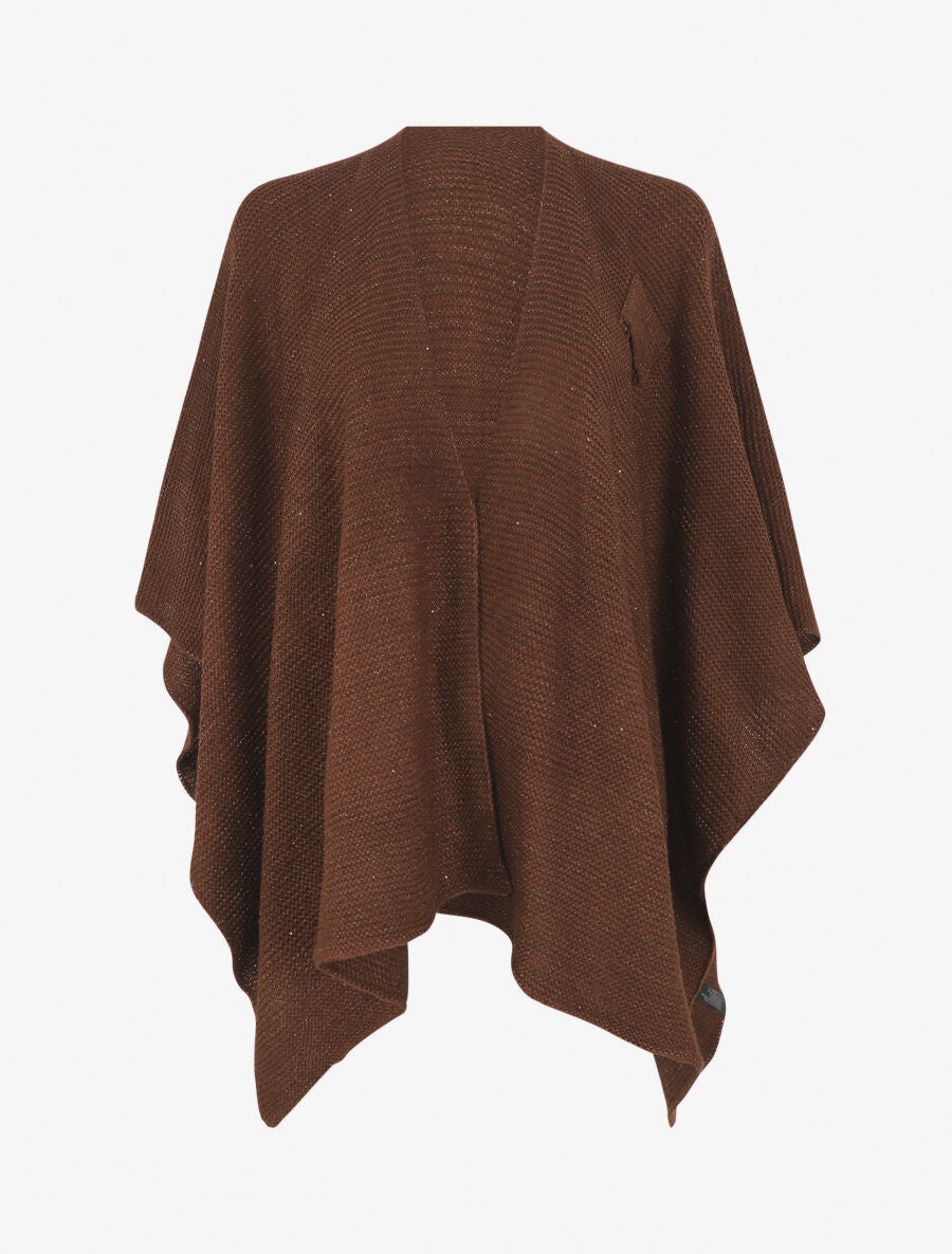 Châle en maille à paillettes - Marron - 2