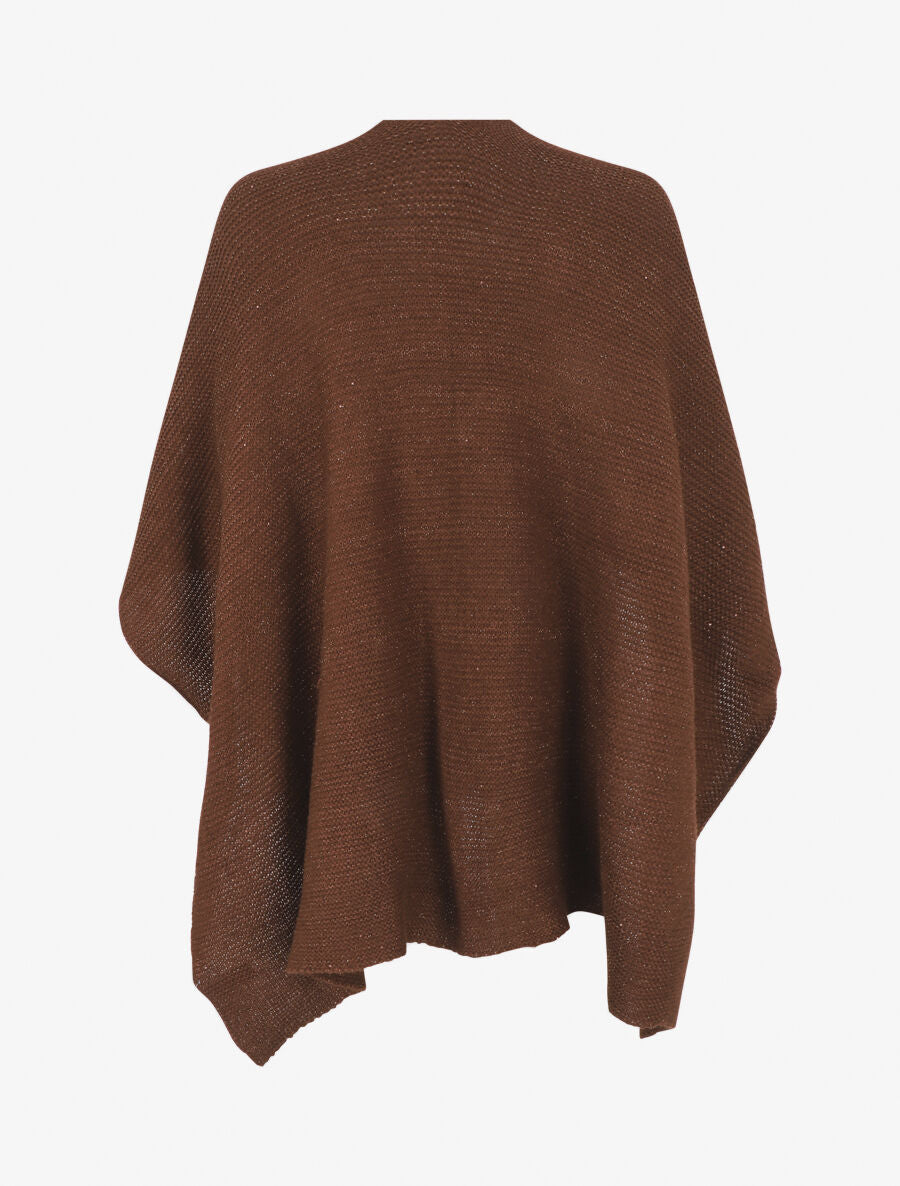 Châle en maille à paillettes - Marron - 3