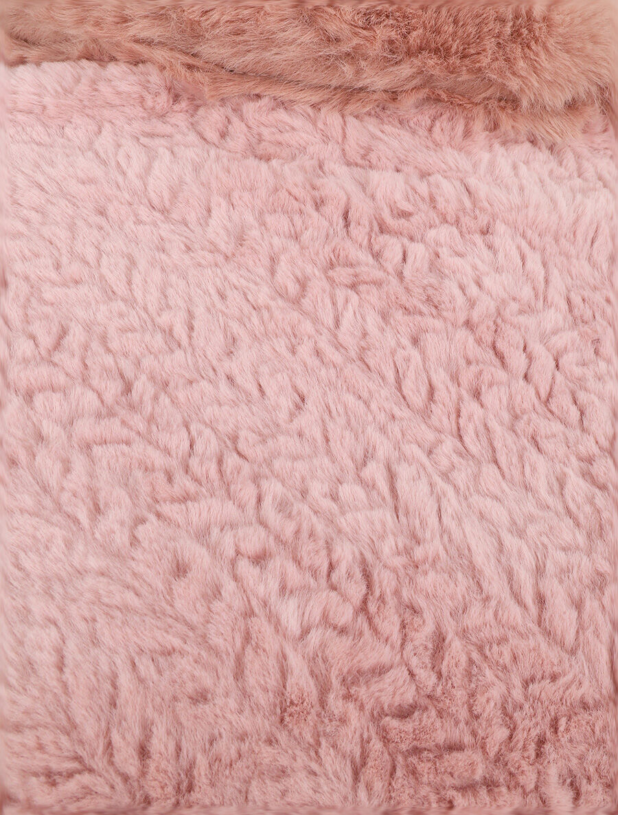 Poncho uni à motif zigzag - Vieux rose - 3