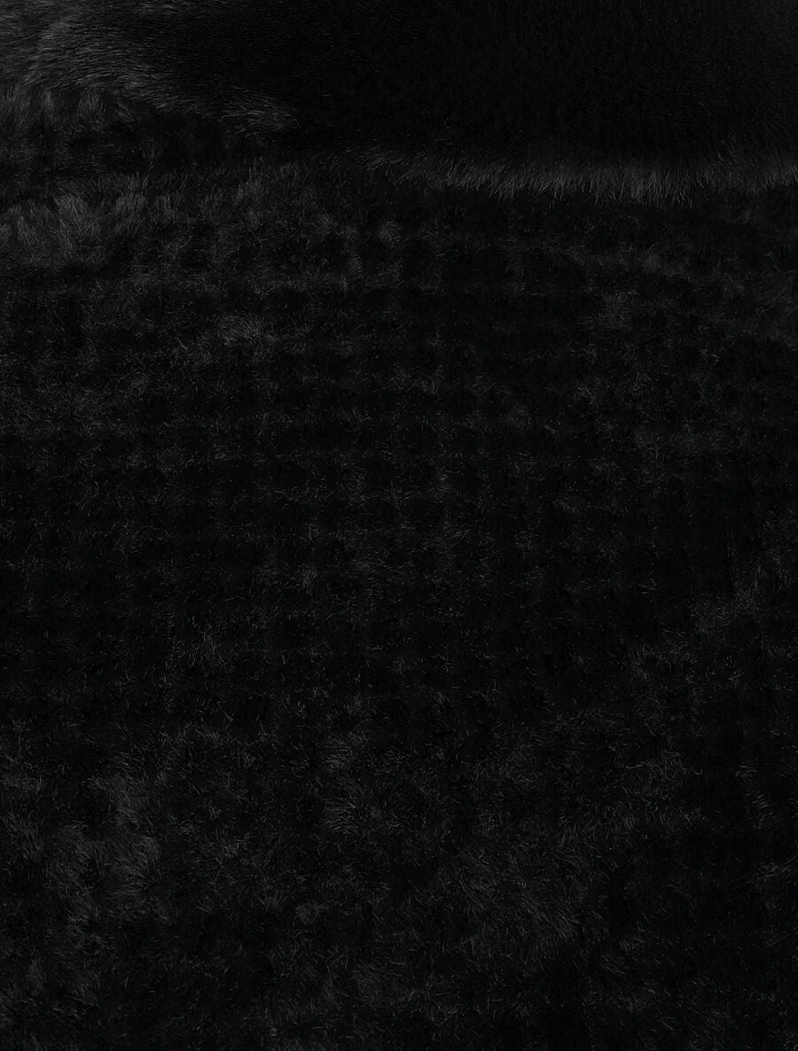 Poncho uni à motif quadrillé - Noir - 3