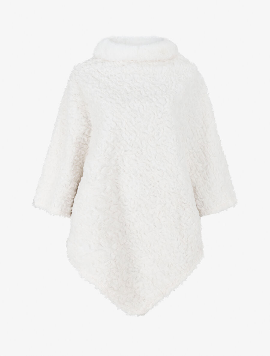 Poncho uni effet angora - Blanc - 4
