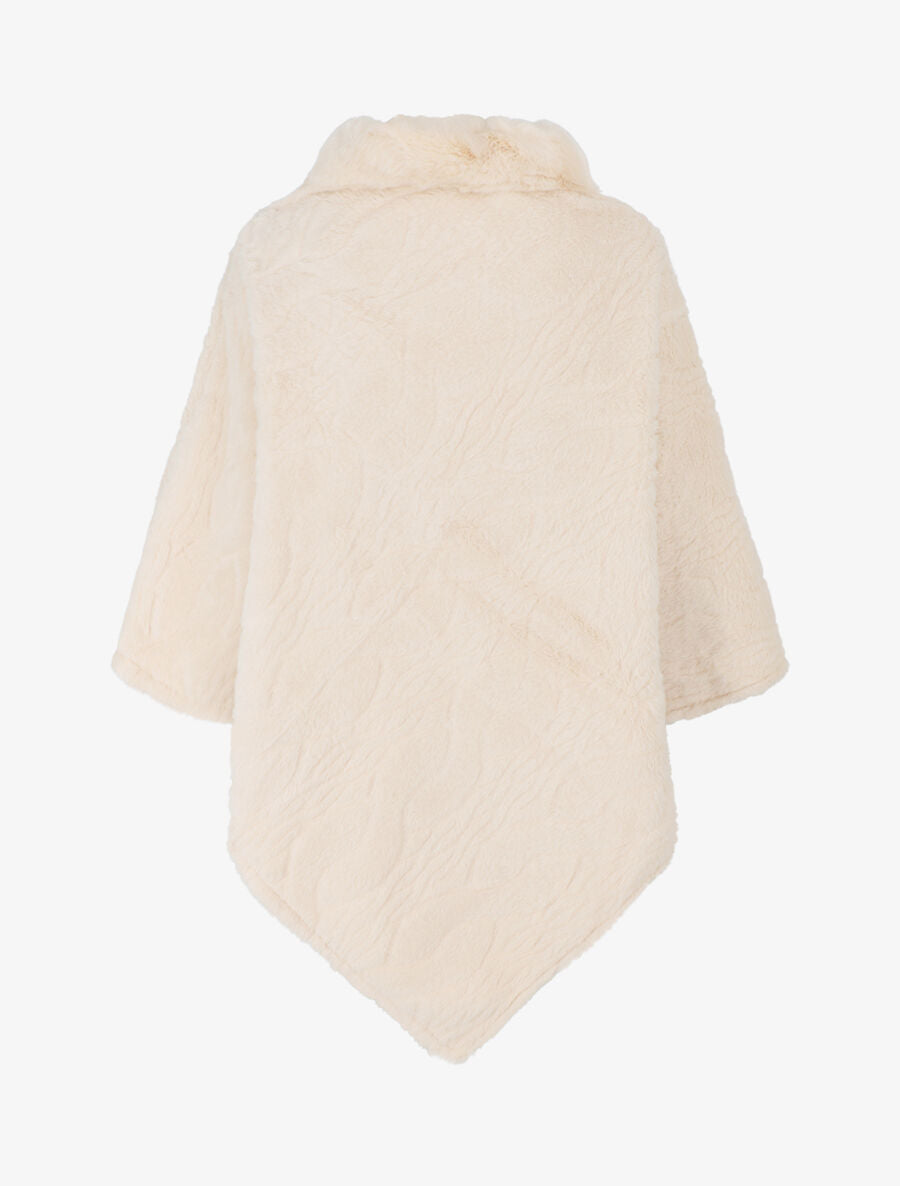 Poncho uni à motif gaphique - Beige - 2
