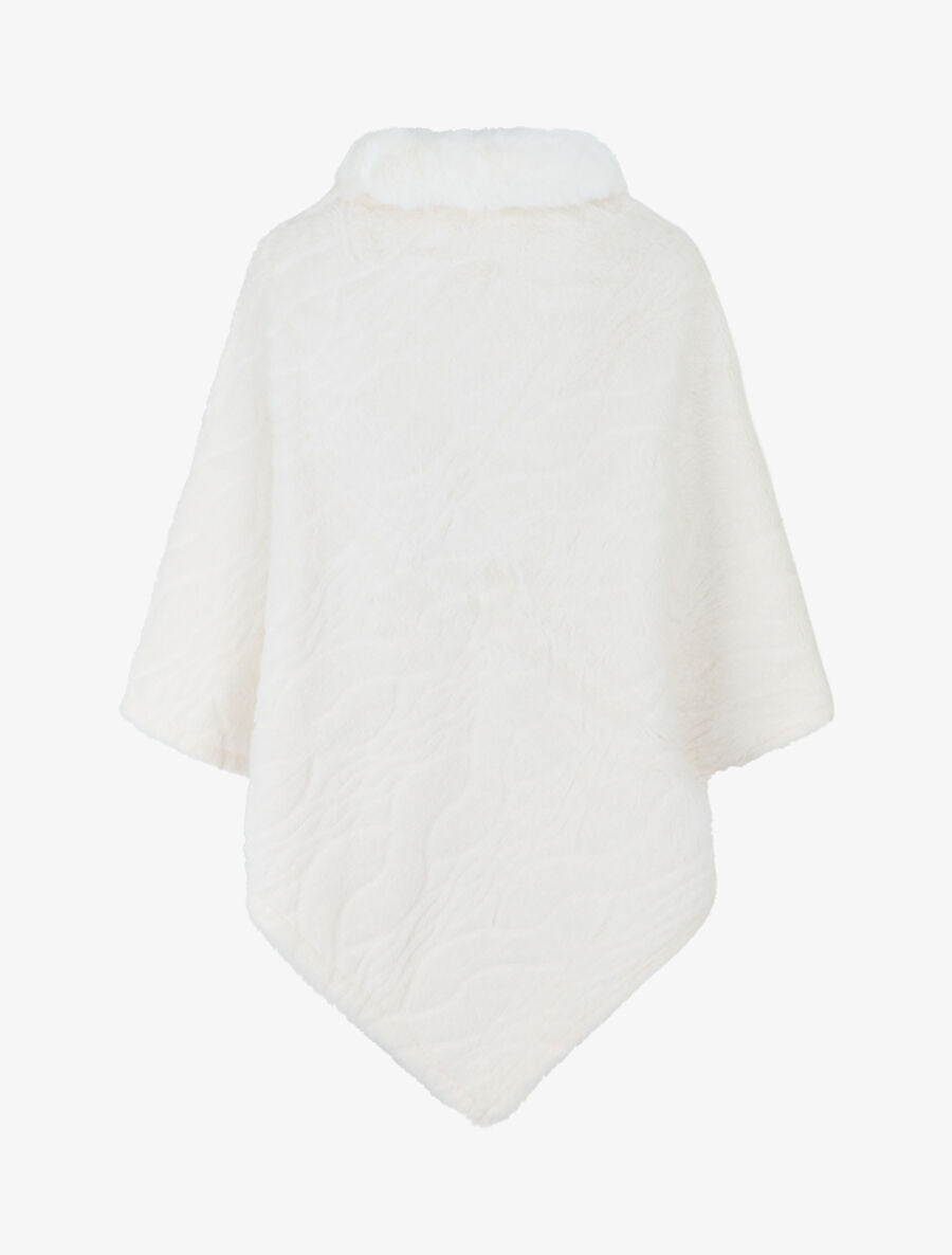 Poncho uni à motif gaphique - Blanc - 2