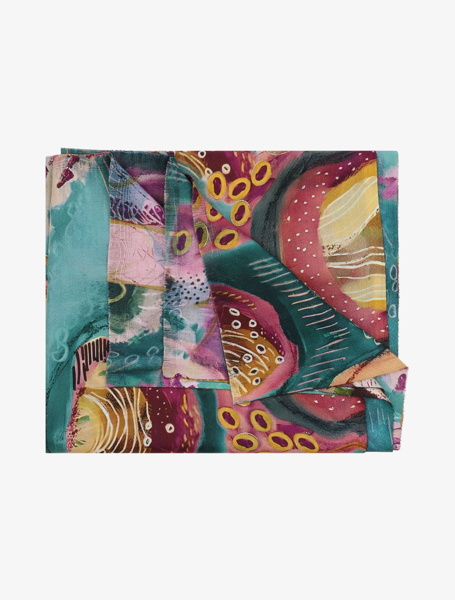 Foulard à imprimé psychédélique - Vert - 2