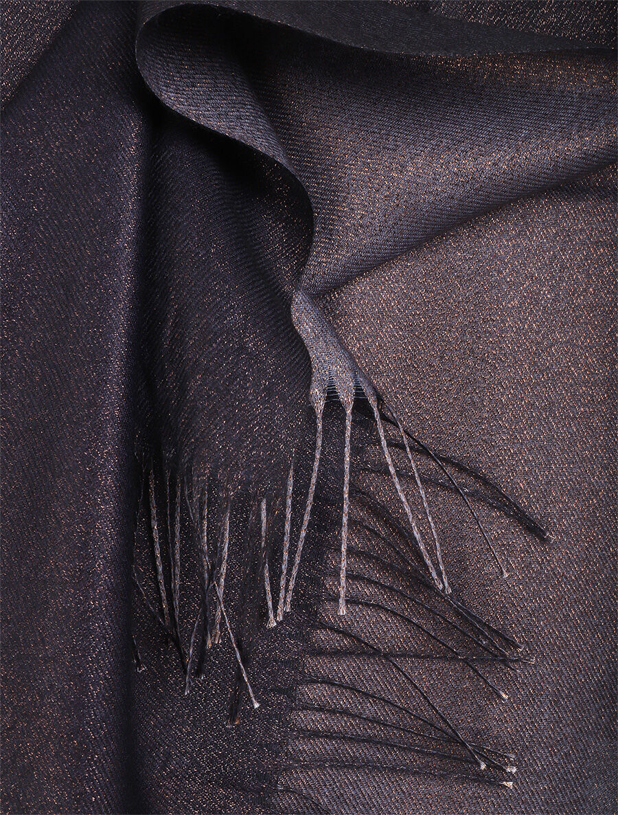 Foulard uni irisé à bords frangés - Noir - 3