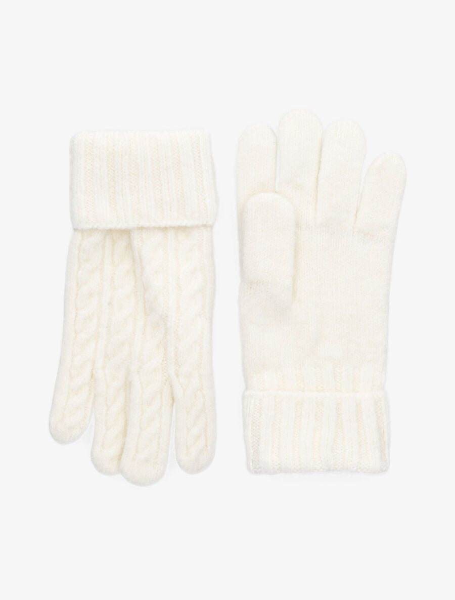 Gants en maille tressée - Blanc - 2