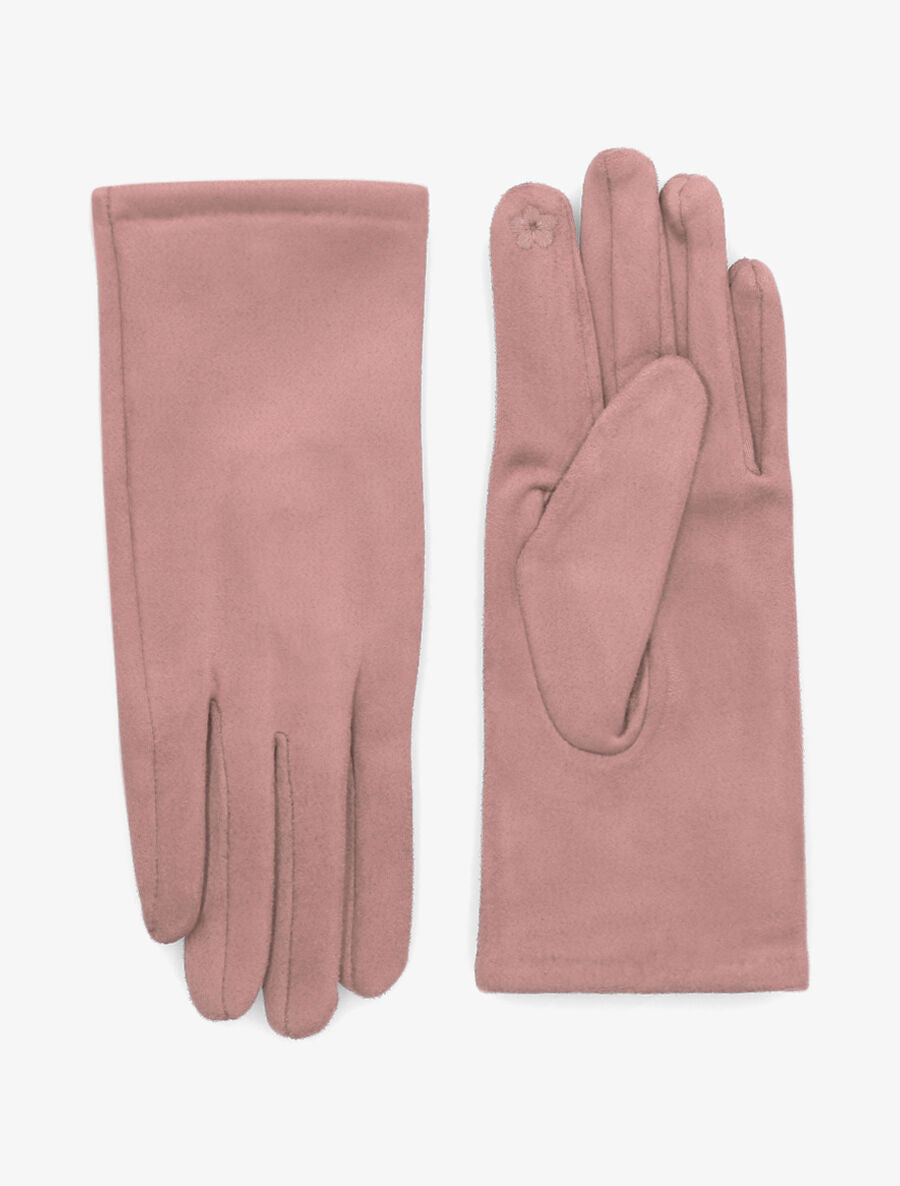 Gants unis en suédine - Rose - 2
