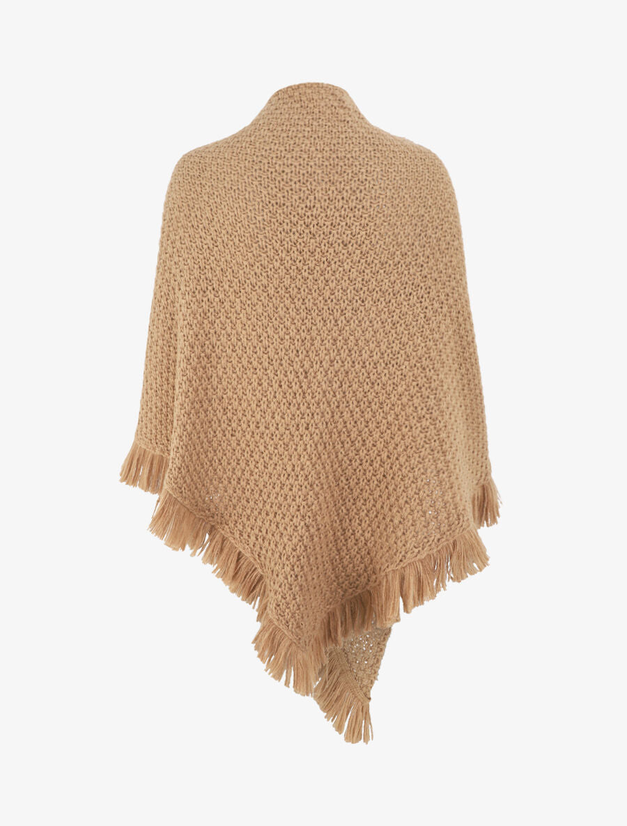 Châle uni en maille - Taupe - 2
