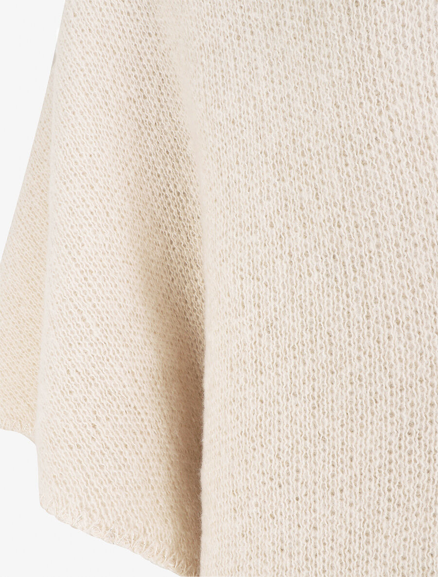 Châle triangulaire en maille - Beige - 3