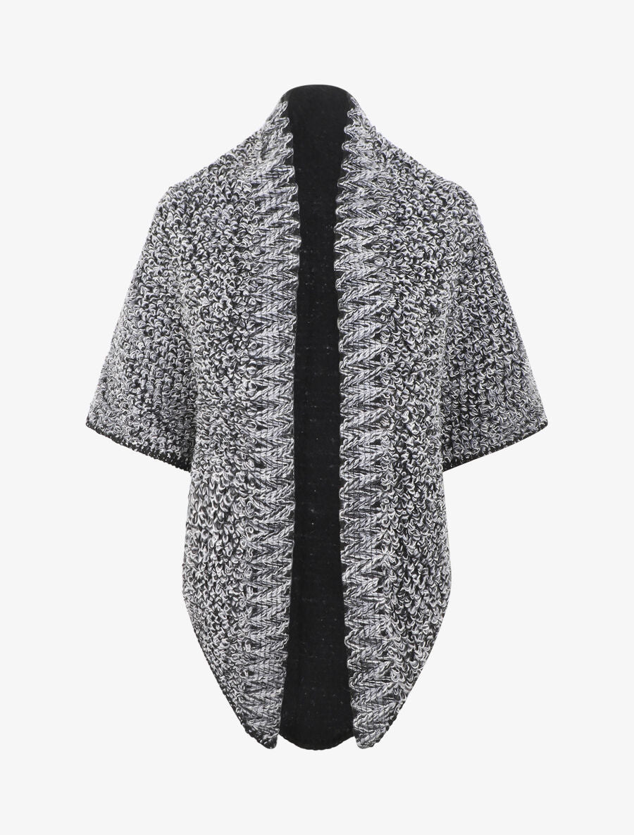 Châle uni reversible - Noir - 1