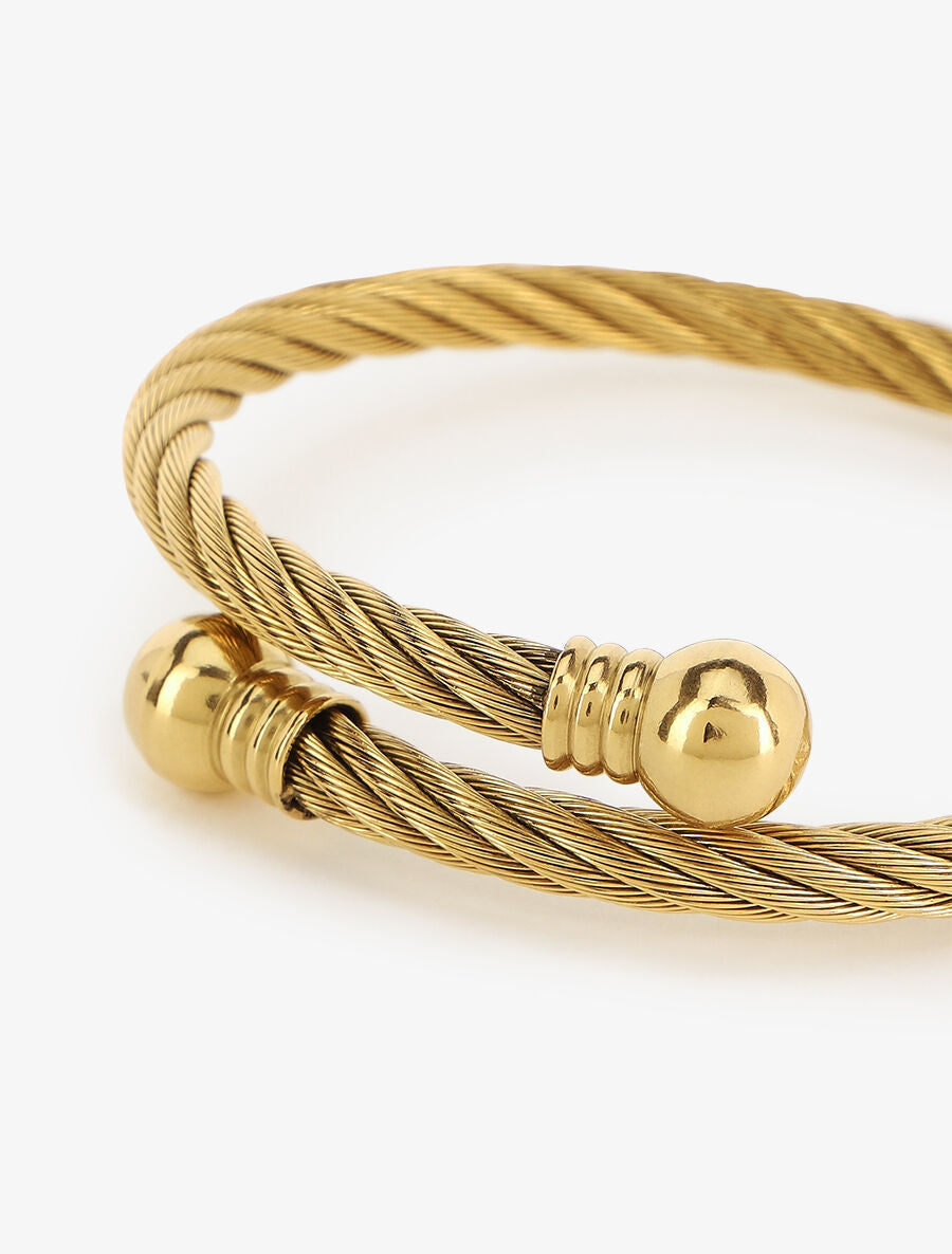 Jonc style corde torsadée - Or - 3