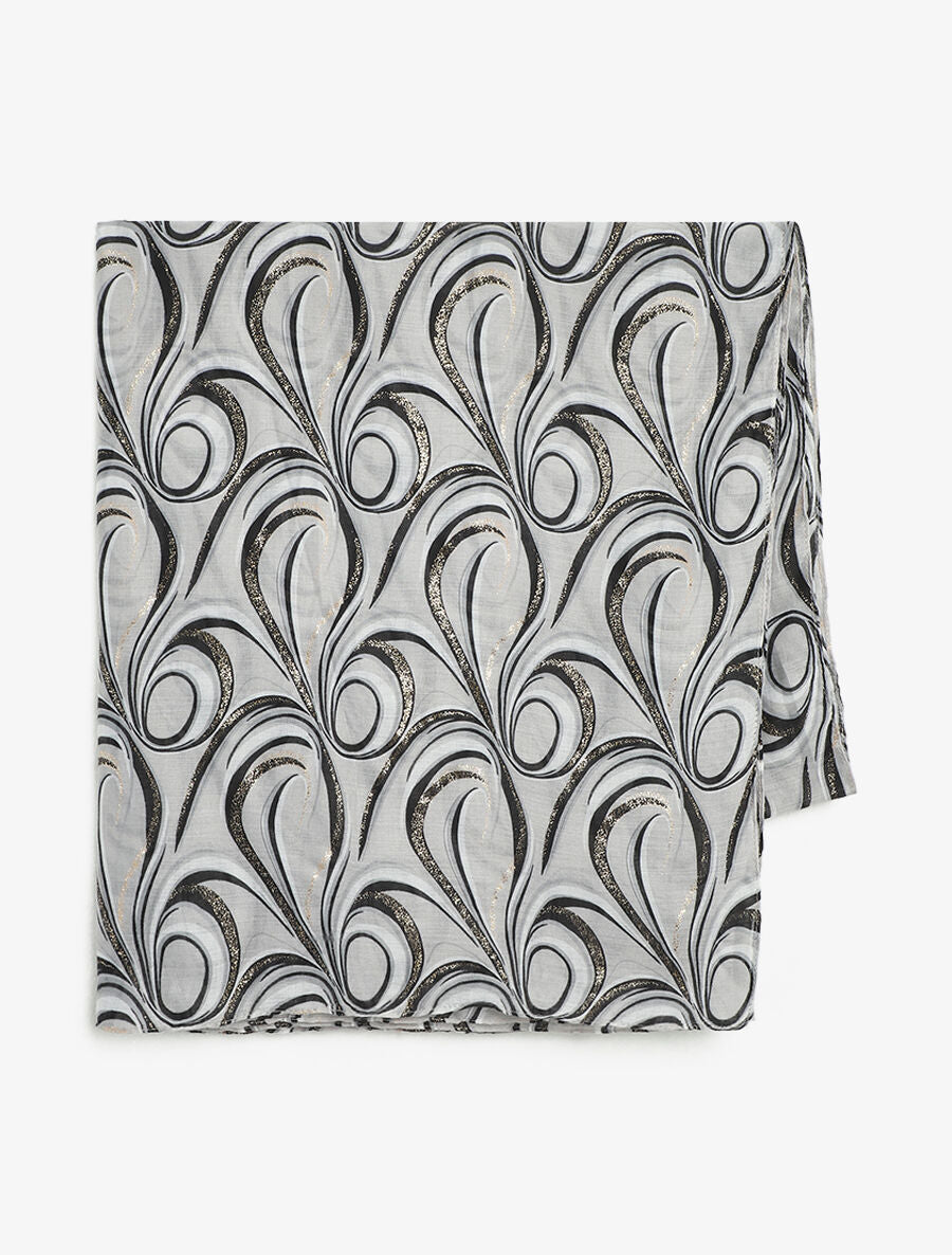 Foulard à imprimé vagues irisées - Noir - 2