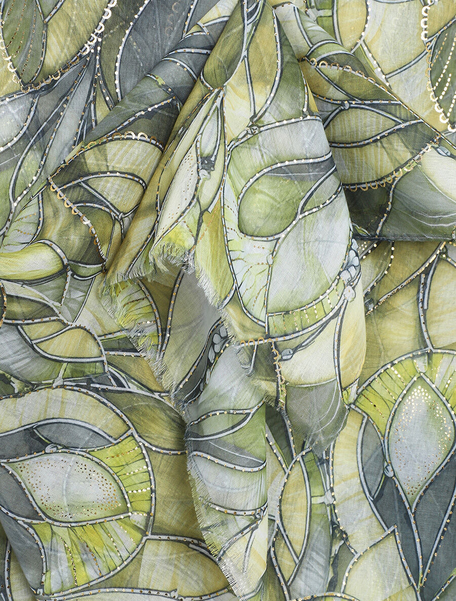 Foulard à imprimé abstrait irisé - Vert clair - 3