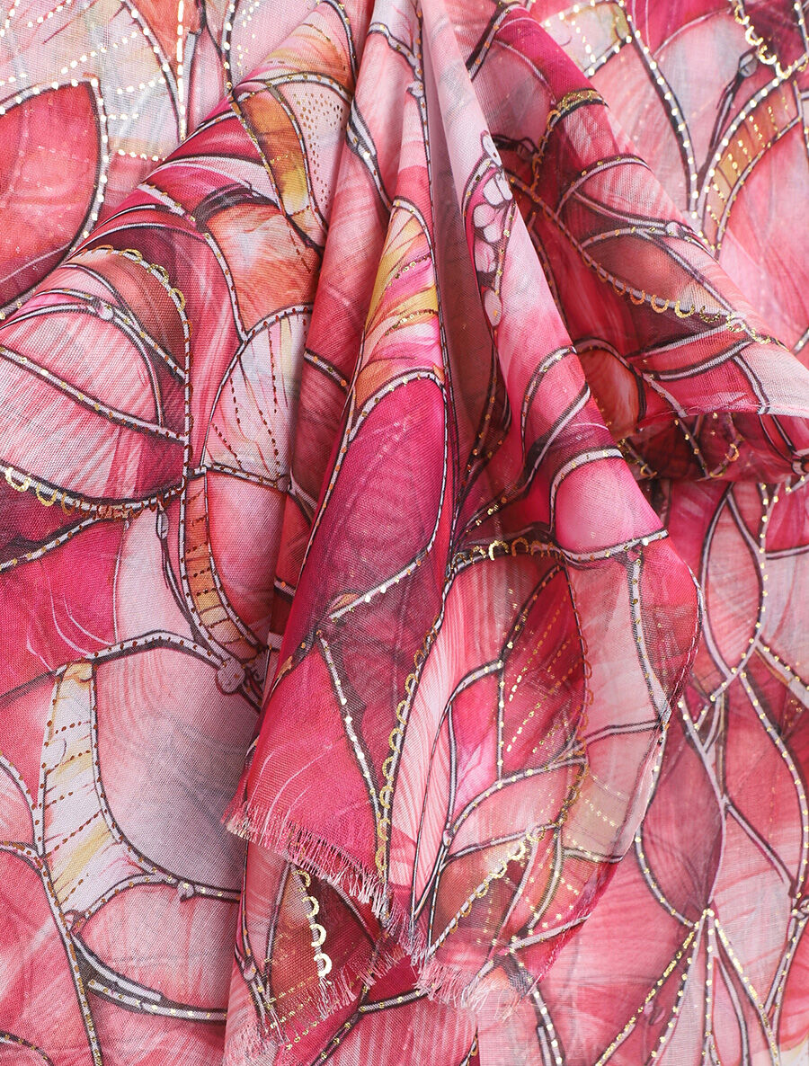 Foulard à imprimé abstrait irisé - Rose - 3