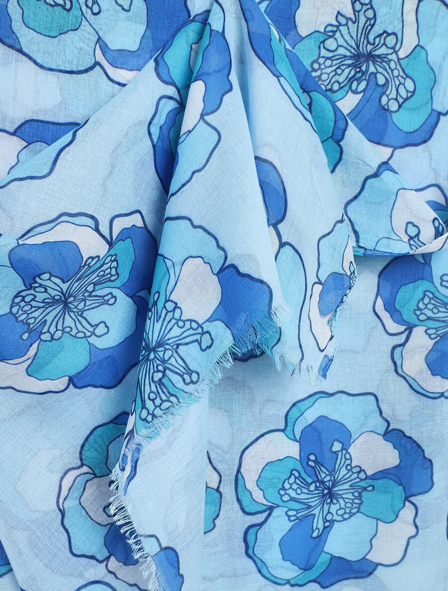 Foulard imprimé floral - Bleu - 3