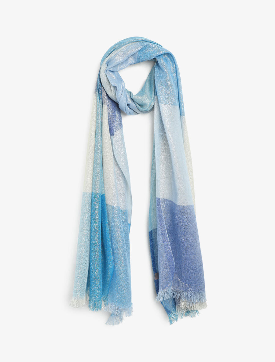 Foulard irisé à grands carreaux - Bleu - 4