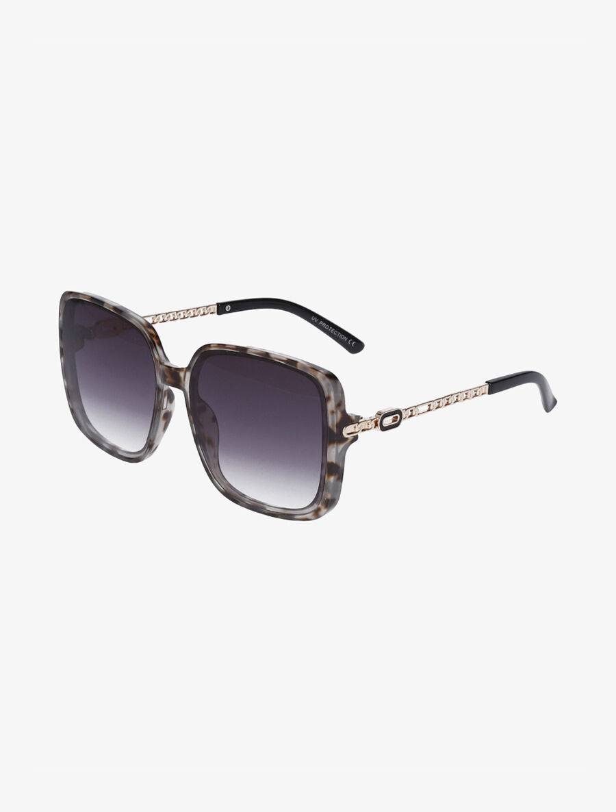 Lunettes de soleil oversize branches fantaisies - Taupe - 3