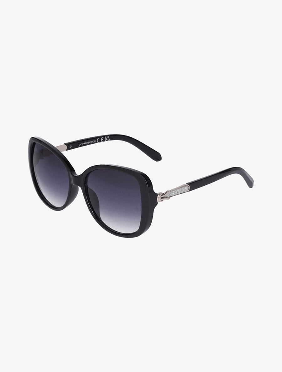 Lunettes de soleil oversize ronde - Noir - 1