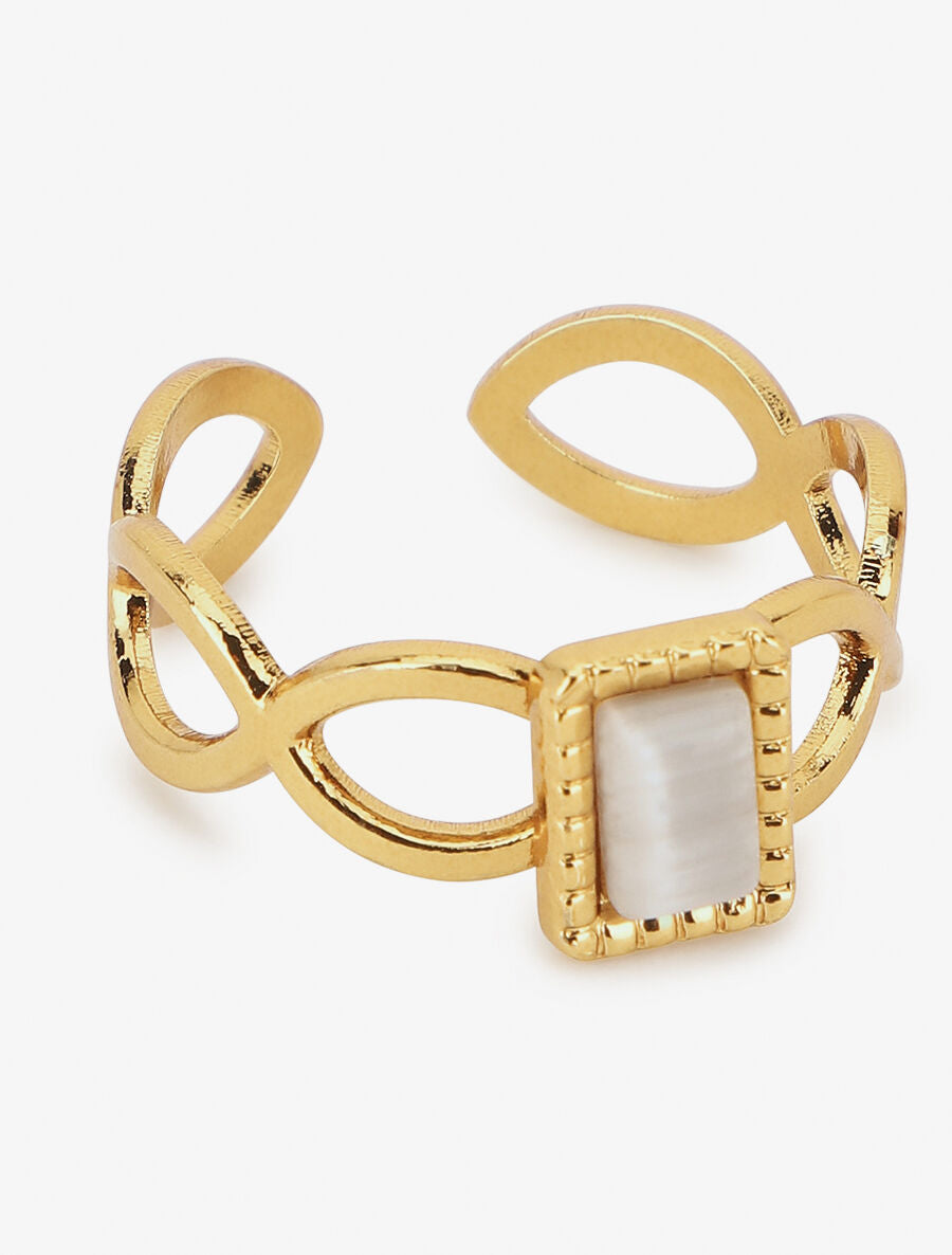 Bague ajourée sertie d&