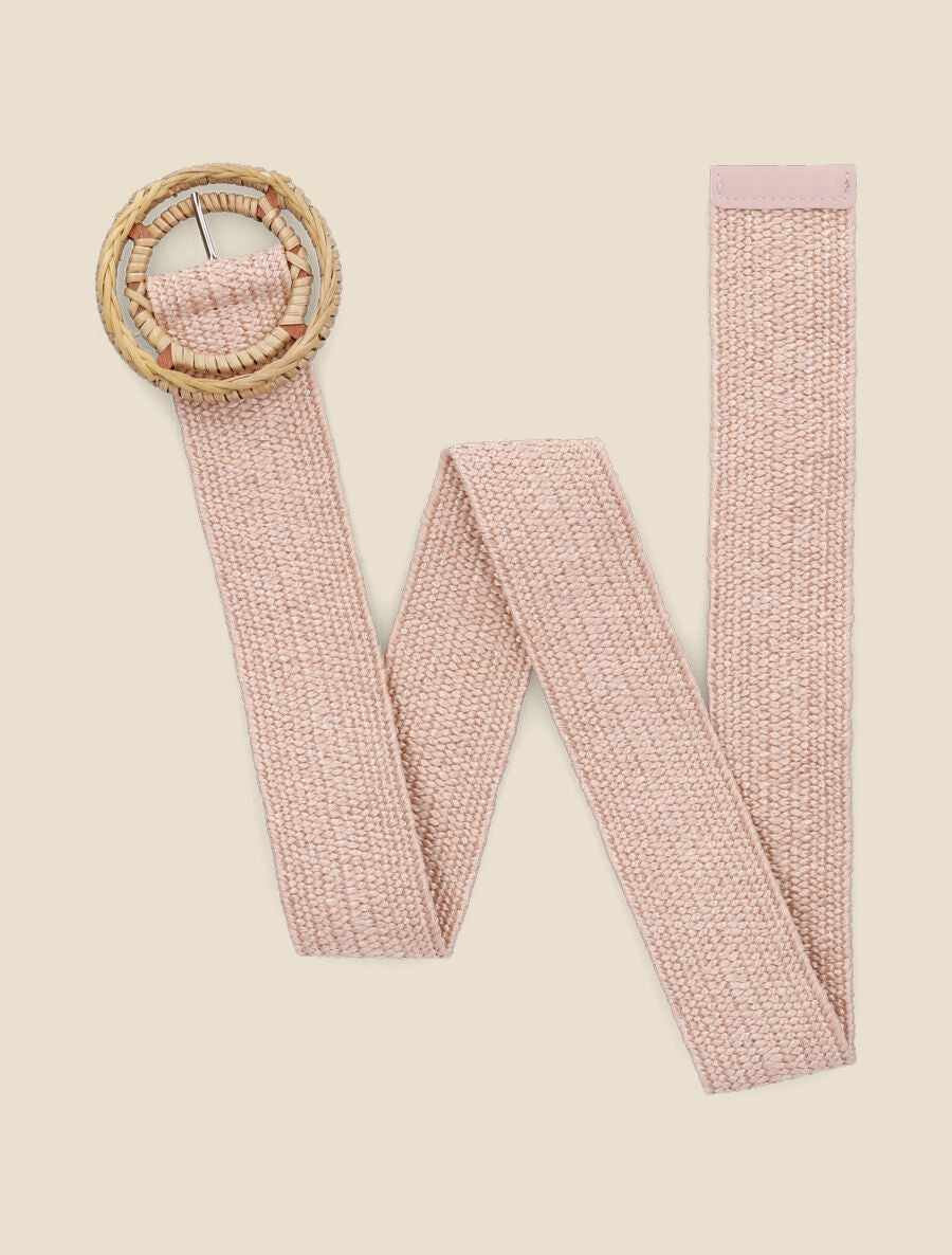 Ceinture élastiquée style maille - Rose - 2