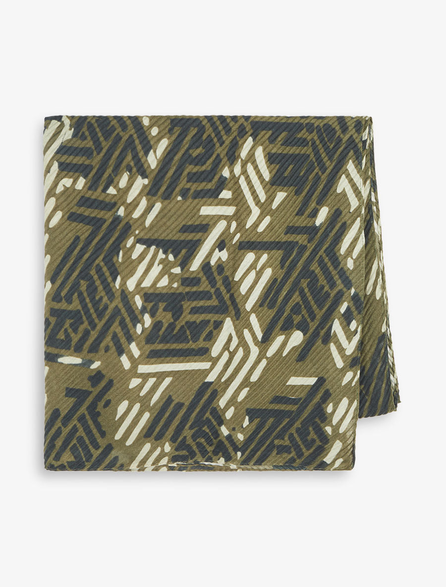 Foulard imprimé graphique bicolore - Vert - 2