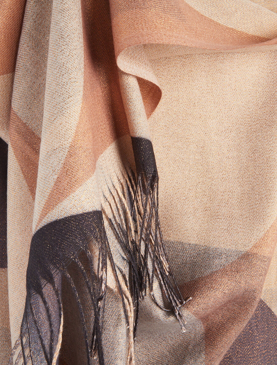 Foulard à imprimé graphique irisé - Beige - 3