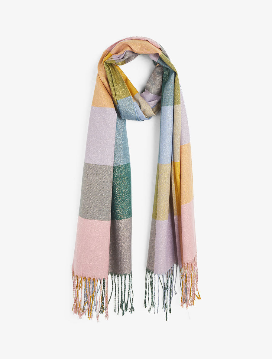 Foulard irisé imprimé carreaux - Violet - 4