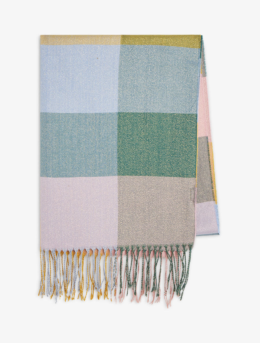 Foulard irisé imprimé carreaux - Violet - 2