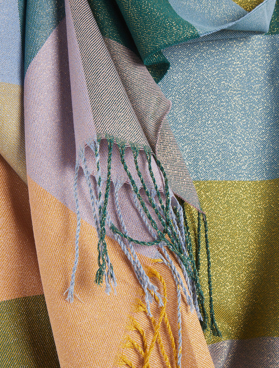 Foulard irisé imprimé carreaux - Violet - 3