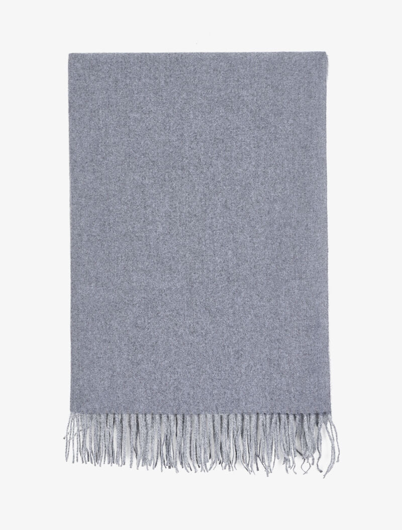 Echarpe douce à bords frangés - Gris chiné - 2