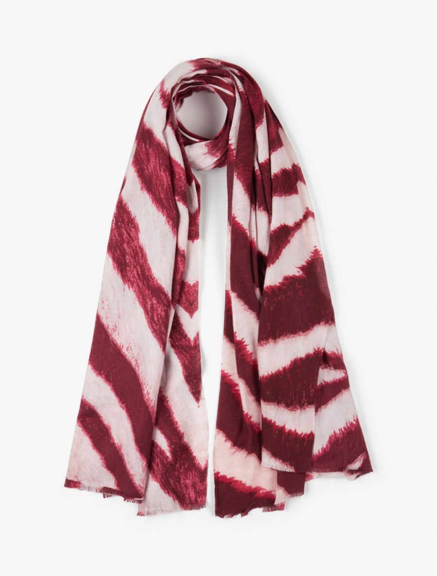 Foulard à imprimé vagues fondus - Bordeaux - 1
