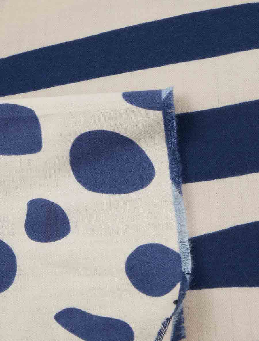 Foulard à imprimé abstrait - Bleu - 3