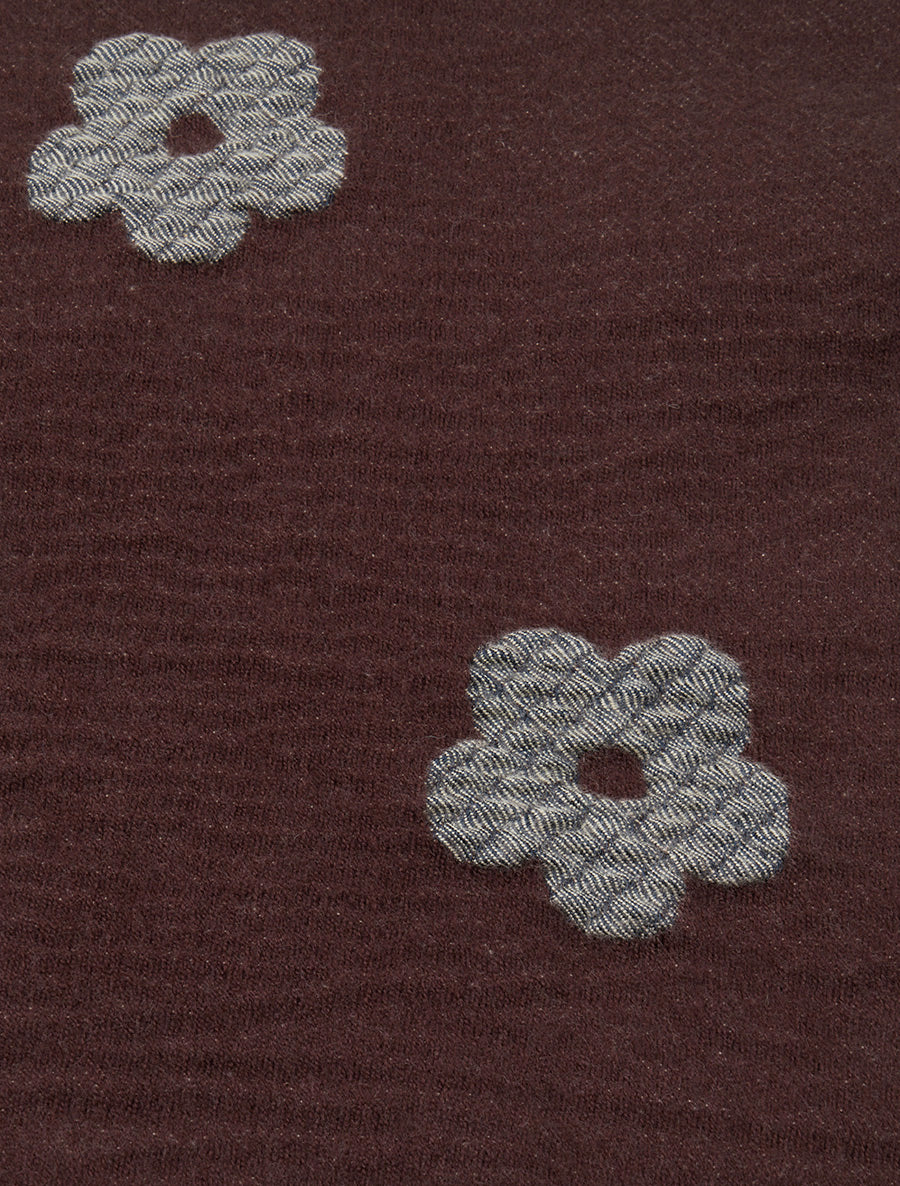 Echarpe à motif fleurs - Marron - 3