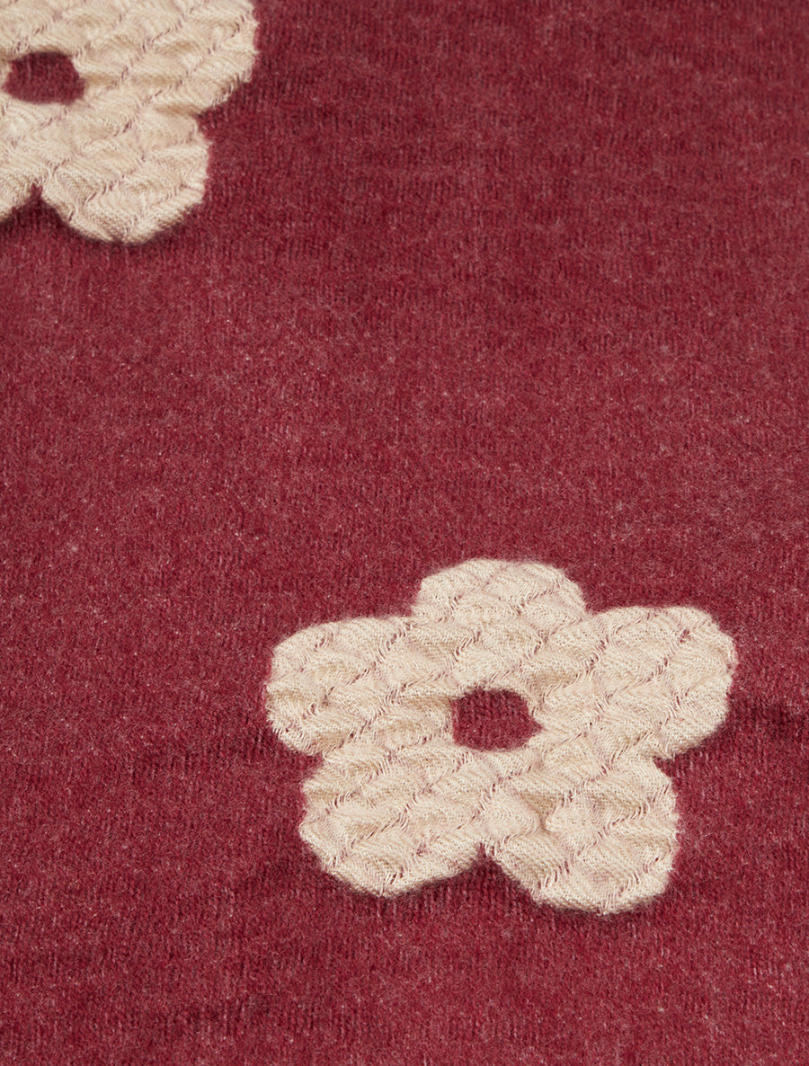 Echarpe à motif fleurs - Bordeaux - 3