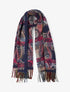 Echarpe à imprimé cachemire à bords frangés - Marine - 1