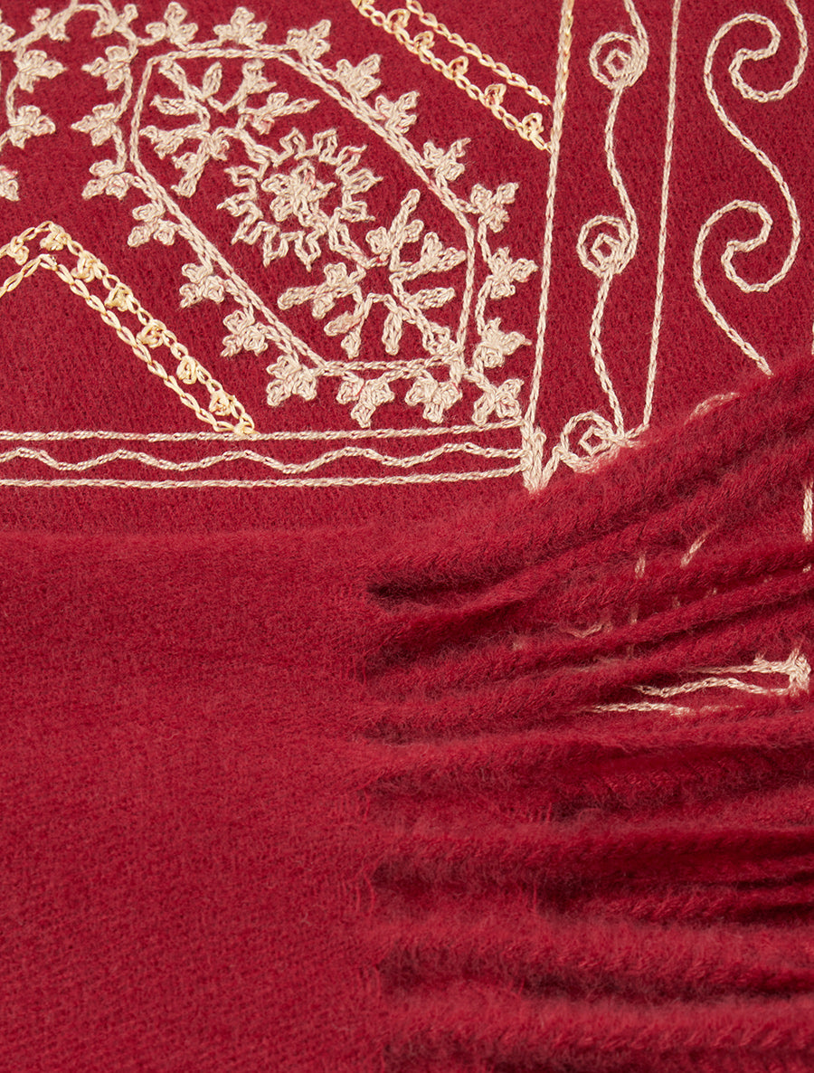 Echarpe à imprimé tapisserie - Bordeaux - 3