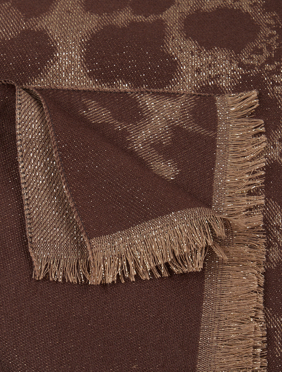 Foulard à imprimé léopard irisé - Marron - 3