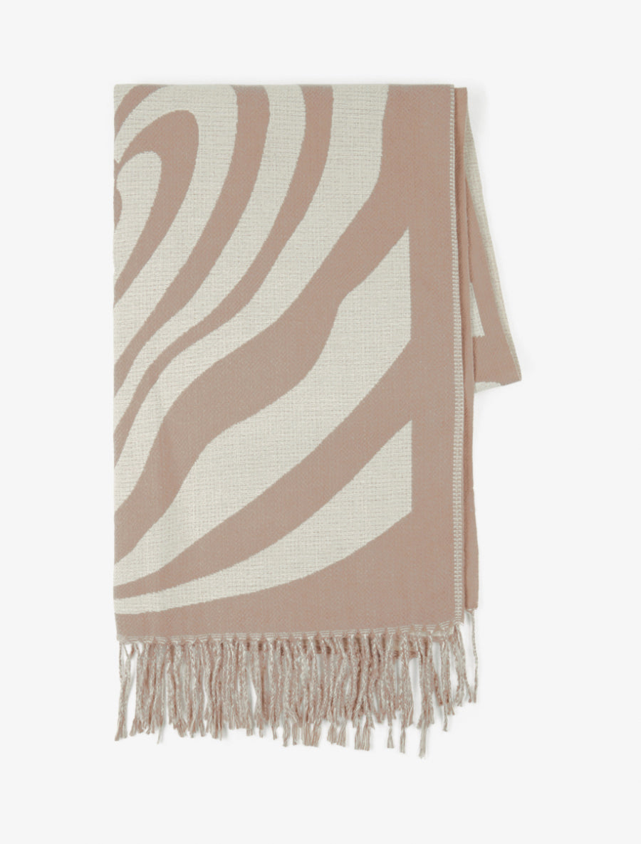 Echarpe à imprimé coeurs concentriques - Taupe - 2