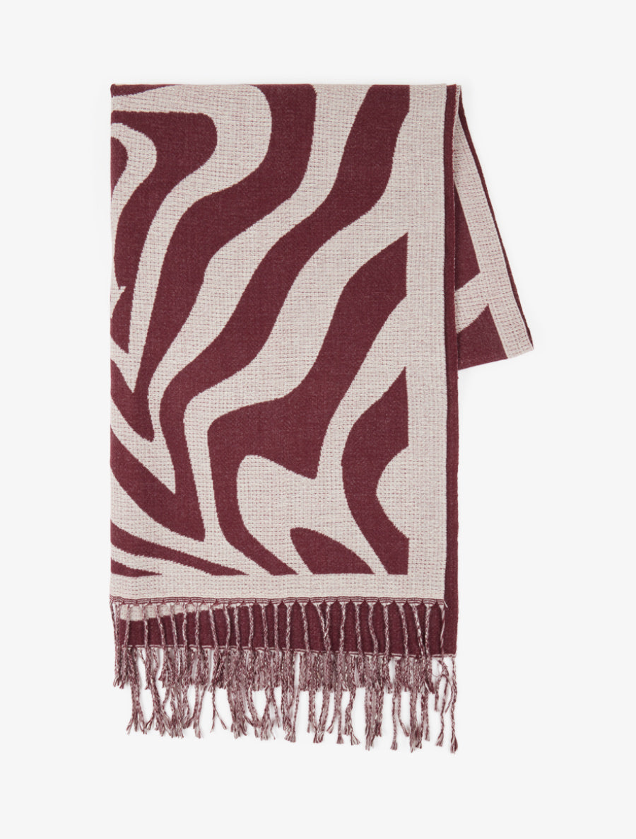 Echarpe à imprimé coeurs concentriques - Bordeaux - 2